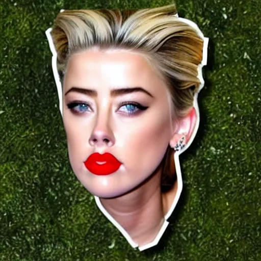 Image similar to a gourd shaped to look like the face of amber heard