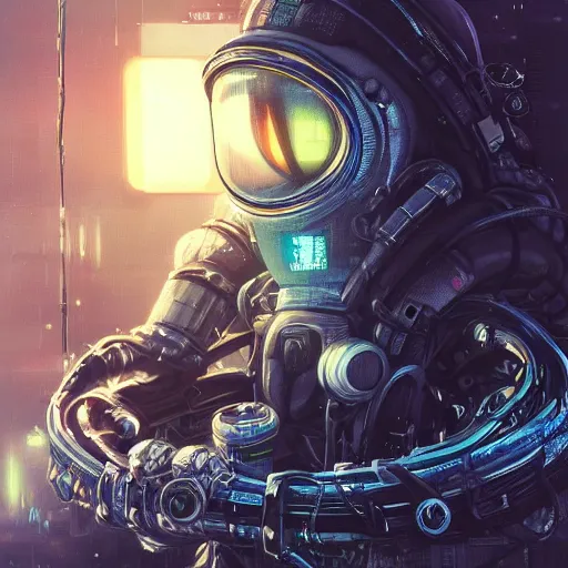 Image similar to hyperrealistic portrait of a squid monster astronaut, full body portrait, well lit, intricate abstract. cyberpunk, intricate artwork, by Tooth Wu, wlop, beeple. octane render,in the style of Jin Kagetsu, James Jean and wlop, highly detailed, sharp focus, intricate concept art, digital painting, ambient lighting, 4k, artstation