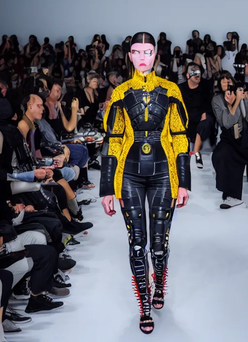 Image similar to hyperrealistic and heavy detailed balenciaga runway show of mortal kombat, leica sl 2 5 0 mm, vivid color, high quality, high textured, real life