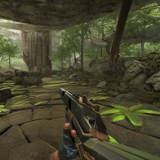 Prompt: Turok game rendered in unreal engine 5