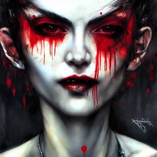 Image similar to the first vampire, by artur bordalo and tom bagshaw and craig davison and guy denning and harumi hironaka, trending on artstation hq, deviantart, pinterest, 4 k uhd image