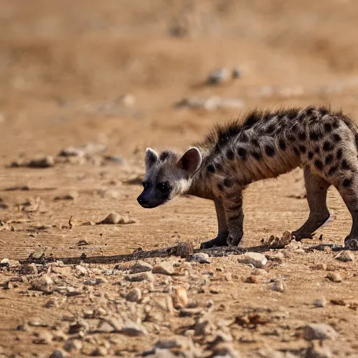 Image similar to baby hyena, 8 k photography