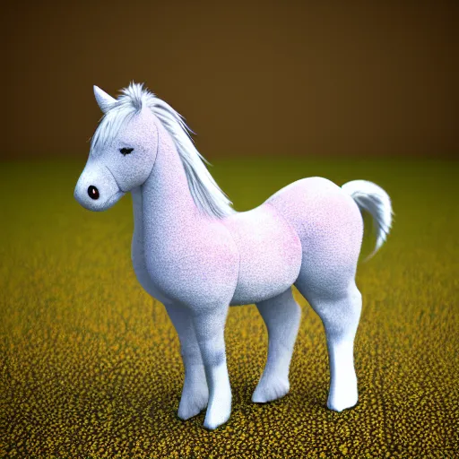 Prompt: cute fumo plush of an equine, bokeh, anime girl, vray