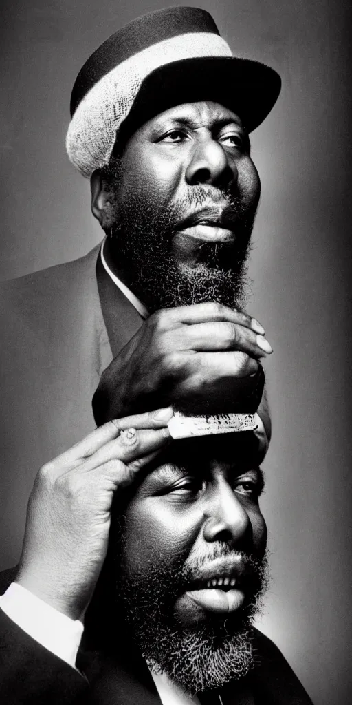 Prompt: award winning photo of thelonious monk as a dictator of a banana republic, vivid colors, happy, symmetrical face, beautiful eyes, studio lighting, wide shot art by Sally Mann & Arnold Newman