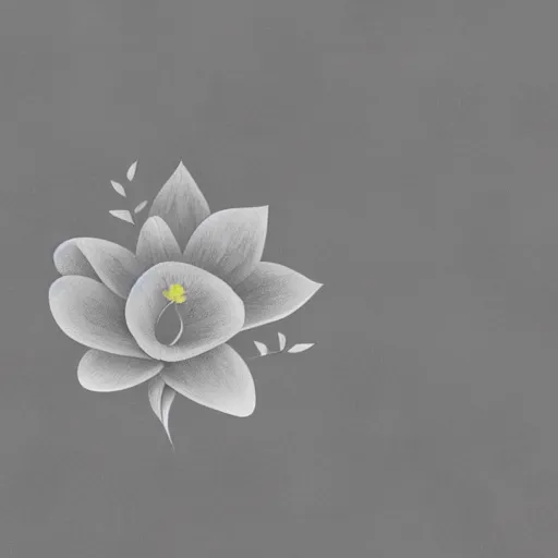 Prompt: one flower illustration on a grey flat background