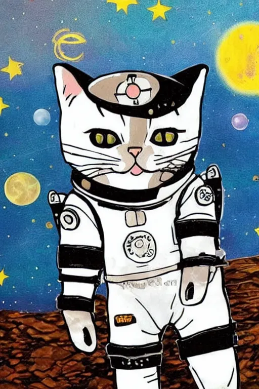 Image similar to a cat in a space suit