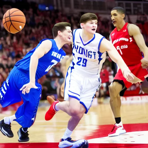 Image similar to Grayson Allen tripping President Obama during a basketball game