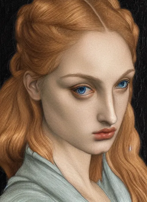 Prompt: extremely detailed, intricate photo realistic portrait beautiful female android, art by dante gabriel rossetti,