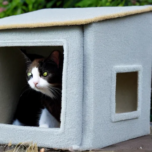 Prompt: photo of a cat house