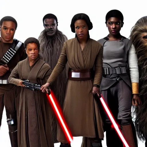 Prompt: star wars but all the cast are black