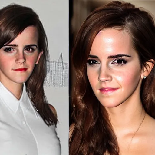 Image similar to emma watson mixed with kim kardashian