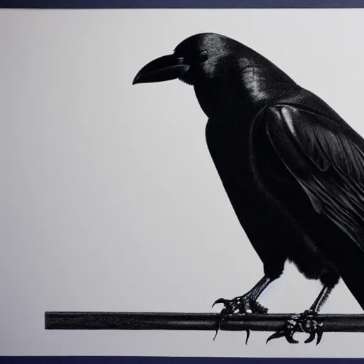 Prompt: industrial drawing of a crow made of engrenage, photo realism