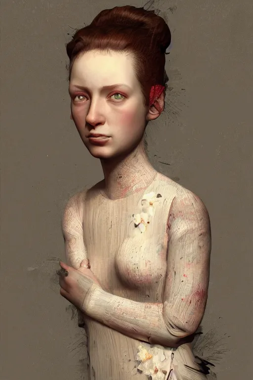 Image similar to hyper-detailed 3d render like an Oil painting, Female portrait art by Ray Caesar, trending on artstation, artstationHD, artstationHQ, 4k, 8k, octane render