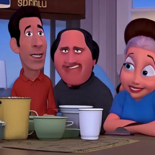 Image similar to Screenshot from Disney Pixar's Seinfeld (2022)