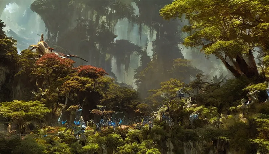 Prompt: screenshot from the avatar movie, artstation, by craig mullins