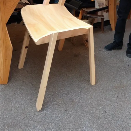 Image similar to chair being made by bigfoot