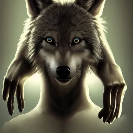 Prompt: a wolf with human hands and bunny ears trending on artstation deviantart pinterest photorealistic hd 8 k highlights and shadow detailed high resolution