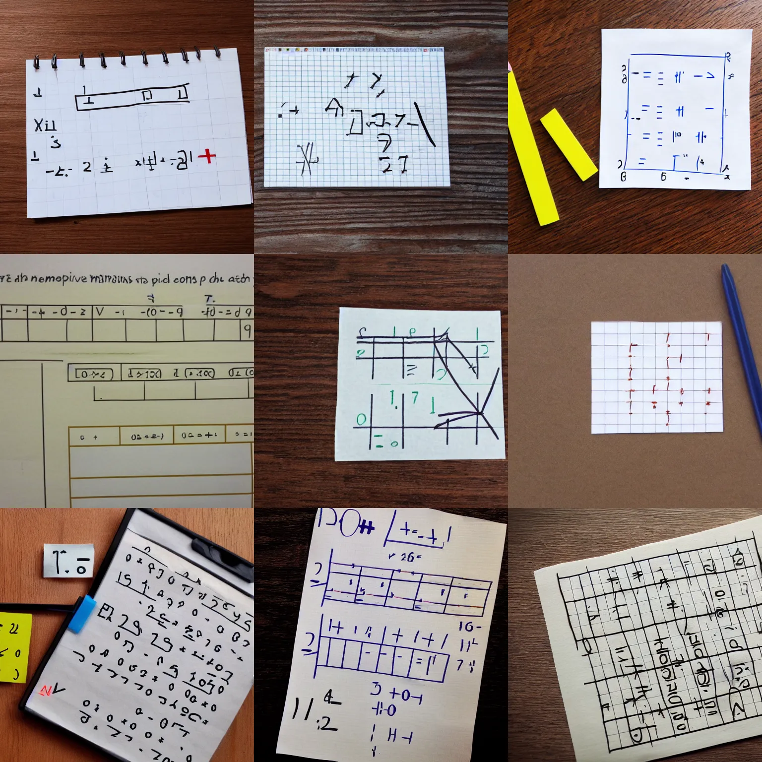 Prompt: math operations on a piece of paper