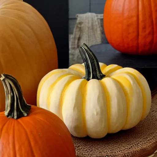 Prompt: a Mellowcreme pumpkin
