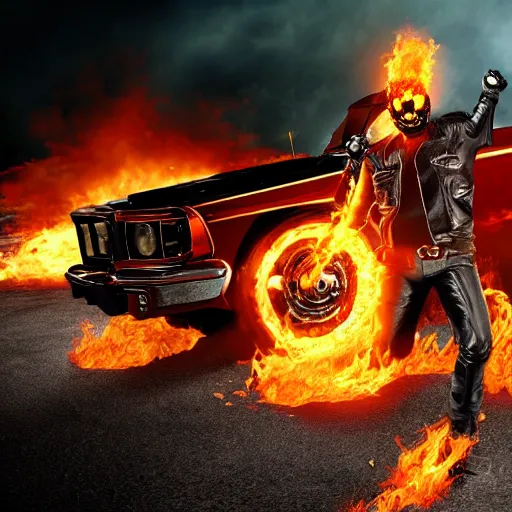 Image similar to Ghost Rider from Marvel photo realistic, CGI, Unreal Engine, Hdr, 4k, award winning