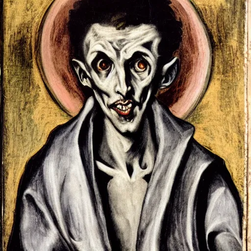 Image similar to El Greco, portrait of a demon