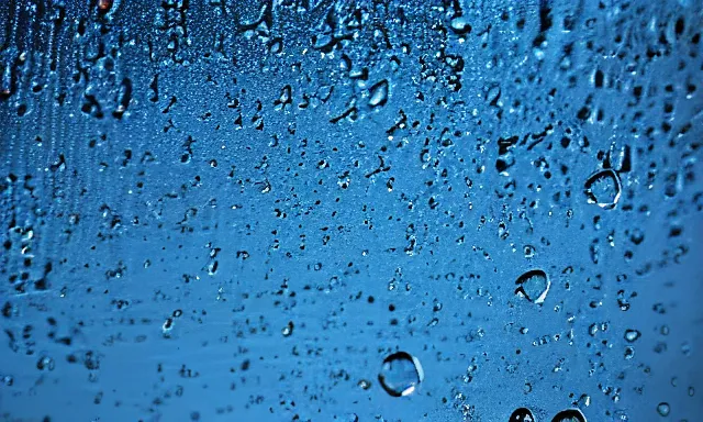 Image similar to beautiful picture of many big raindrops floating quietly in a blue sky, hot and sunny highly-detailed, elegant, dramatic lighting, artstation, 4k, cinematic landscape, photograph by National Geographic