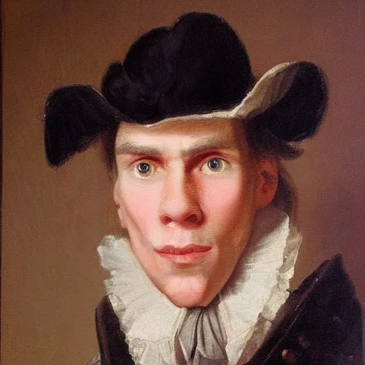 Image similar to An 18th century oil painting of Jerma985, portrait of Jerma985, grainy, realistic, very realistic, hyperrealistic, highly detailed, very detailed, extremely detailed, very neat, very epic, very cool, detailed, trending on artstation