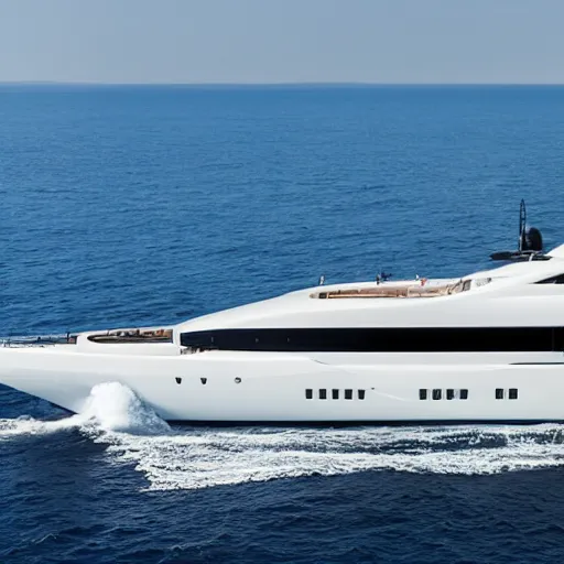 Image similar to promotional photo of a superyacht designed by volvo