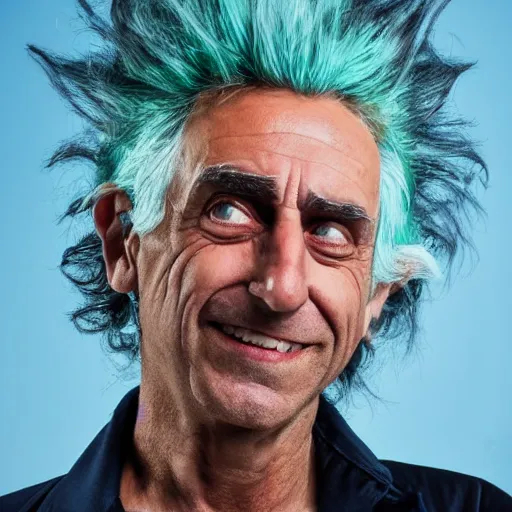 Image similar to rick sanchez from rick and morty as real person, 8 k photography