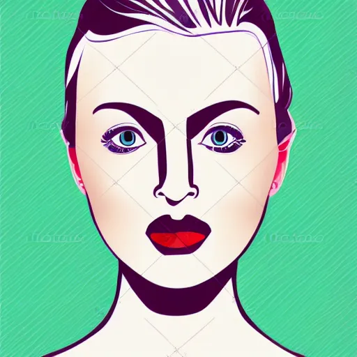 Prompt: a portrait of a woman, vector illustration