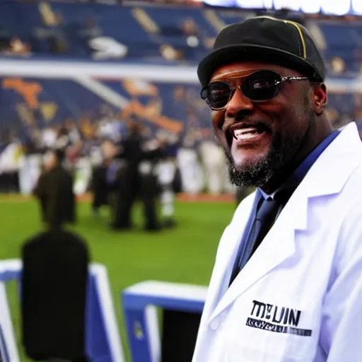 Prompt: mike tomlin as doctor who, contemporary, wide shot