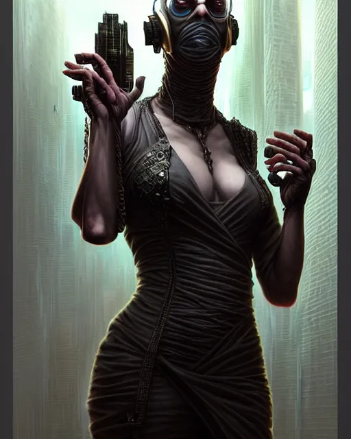 Image similar to front shot of a cyberpunk criminal mastermind character, intricate, elegant, highly detailed, centered, digital painting, artstation, concept art, smooth, sharp focus, illustration, artgerm, Tomasz Alen Kopera, Peter Mohrbacher, donato giancola, Joseph Christian Leyendecker, WLOP, Boris Vallejo, mugshot!!!!!, ugly!!!!!!