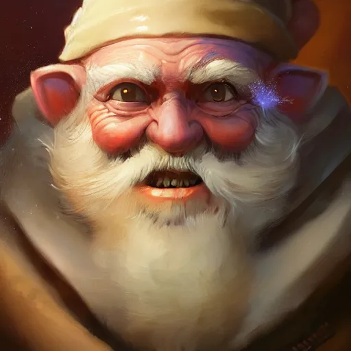 Image similar to a detailed portrait of an old gnome wizard, by justin gerard and greg rutkowski, digital art, realistic painting, dnd, character design, trending on artstation