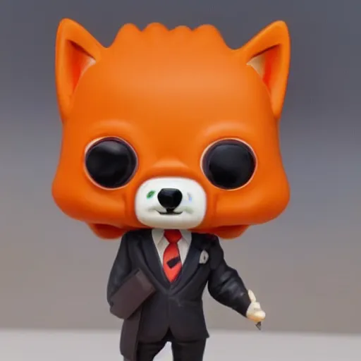 Image similar to a cute male anthropomorphic vulpes vulpes fulva teacher wearing suit funko pop