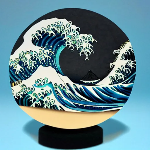 Prompt: claymation, 3 d clay sculpture, made of clay, ocean waves sculpture, colorful, inspired by hokusai, detailed