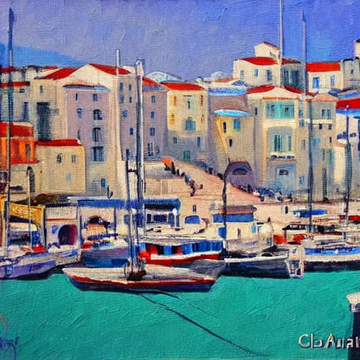 Image similar to tanger harbour painting by claude monnaie
