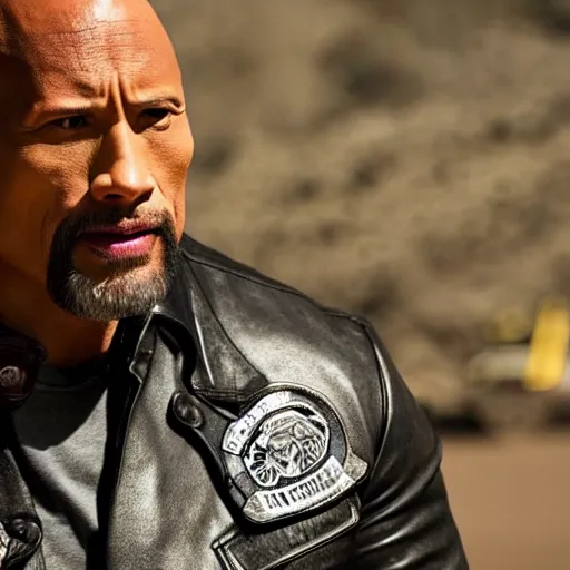 Image similar to dwayne johnson in sons of anarchy 4 k detailed