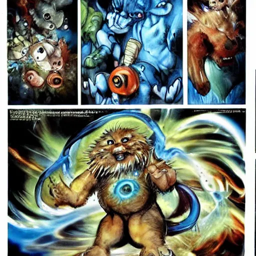 Image similar to a cuteness elemental, whirling energy made of cuteness, dramatic, cinematic, by simon bisley