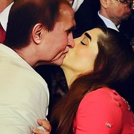 Prompt: kareena kapoor kissing putin