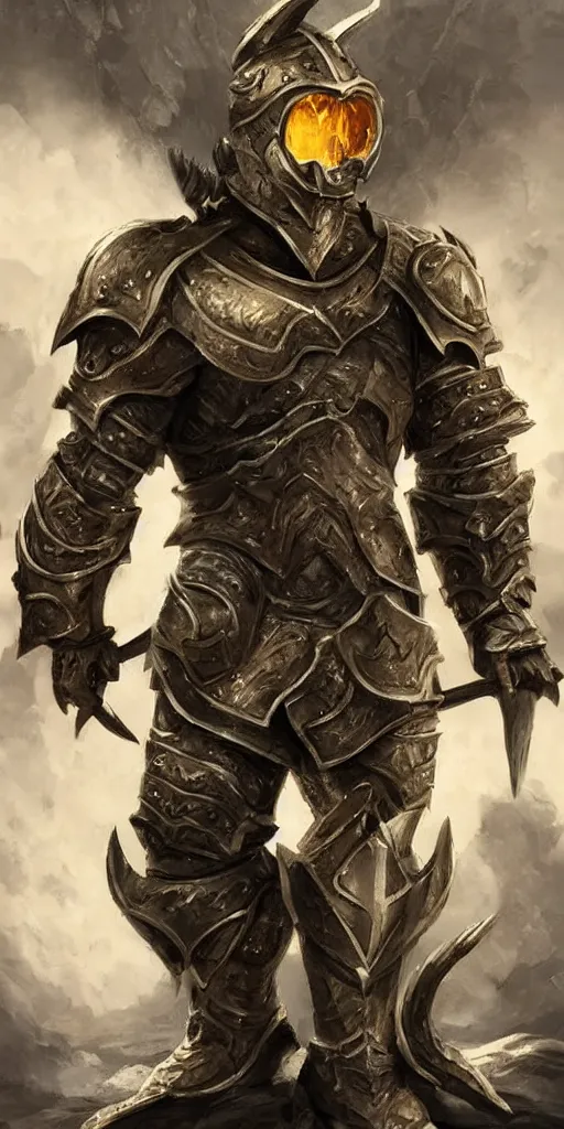 Image similar to A fierce and battle-hardened Dragonborn paladin clad in shining armor, trending on artstation, digital art