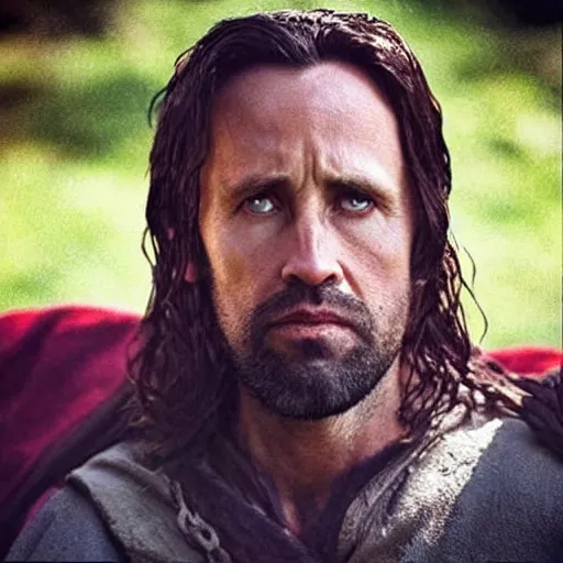 Image similar to “Rob McElhenney cosplaying as Aragorn from Lord of the Rings”