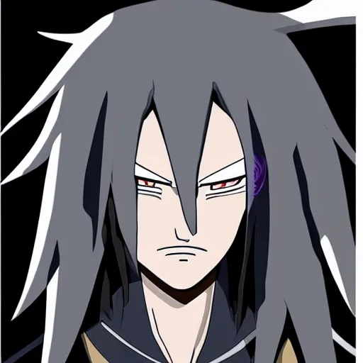 Prompt: madara uchiha, alien grey, tall, very thin, terrifying, grimdark, photorealistic