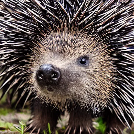 Prompt: a photography of a porcupine