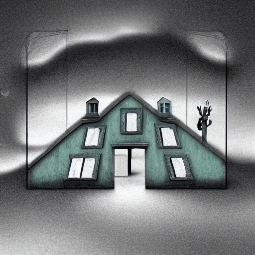 a house in nowhere, surrealism, dreamcore, Stable Diffusion