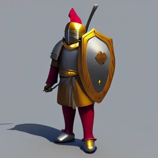Image similar to 3D blender model of a knight,high quality,stylized,cartoony