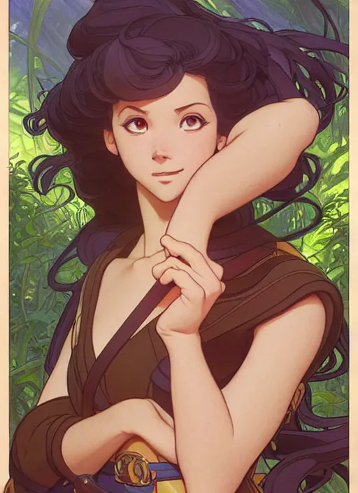 Image similar to cute snake trading card design, natural lighting, path traced, highly detailed, high quality, digital painting, by don bluth and ross tran and studio ghibli and alphonse mucha, artgerm