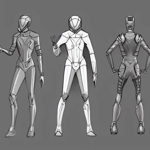 Image similar to concept art, stylized proportions, long thin legs, large shoulders, concept design, sketch, male, science fiction suit, helmet, in the style of darren bartley, trending on artstation