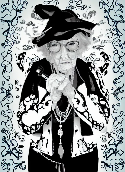 Image similar to gangster granny, detailed digital art