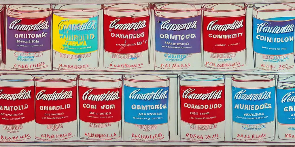 Image similar to a carton of milk in the style of andy warhol