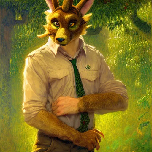 Image similar to a portrait of a male green dragon in farmer clothes at night in a dark forest. zootopia fursona furaffinity furry art detailed face painting by gaston bussiere craig mullins jc leyendecker gustav klimt artgerm greg rutkowski furry